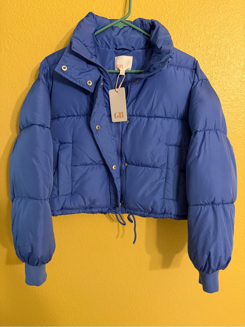 Gianni Bini Blue Cropped Puffer Jacket